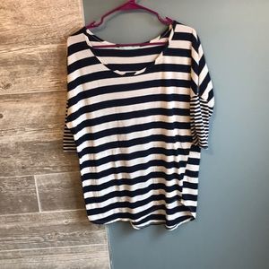 Maurices Navy & Cream Stripe Top